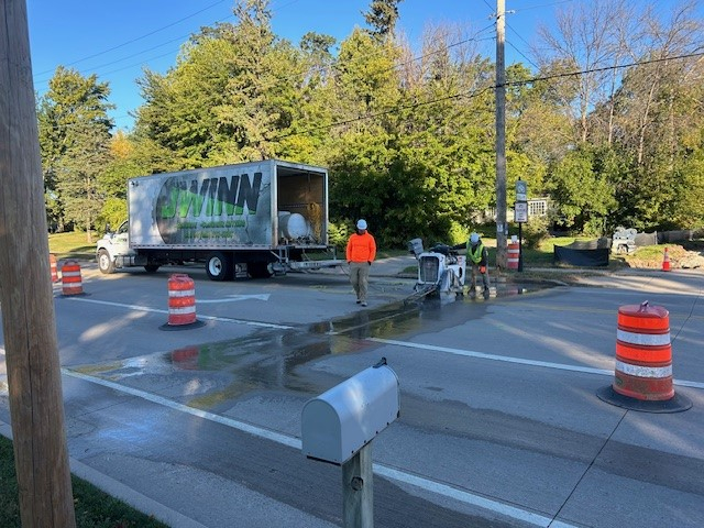 JWINN Concrete Design + Cutting crew on job site