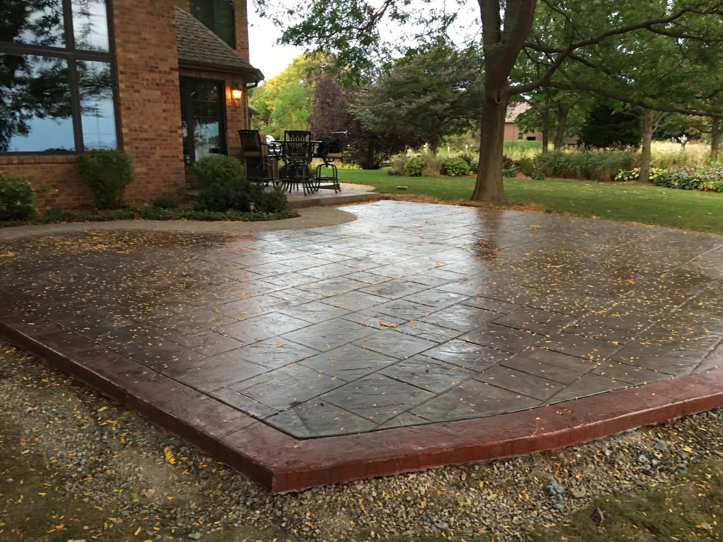 Stamped concrete patio