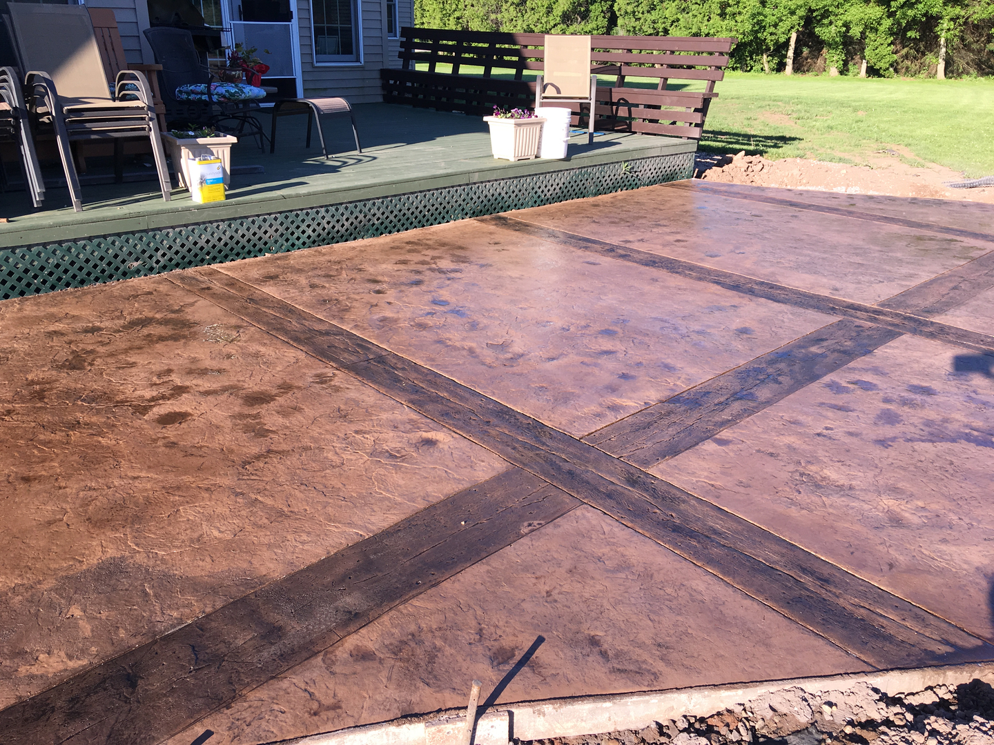 Stamped patio decorative scoring